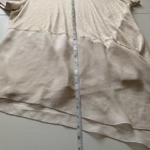 PER SE by Carlisle Women Linen Tunic Asymmetrical Sheer Hem Size 12 - Picture 9 of 12